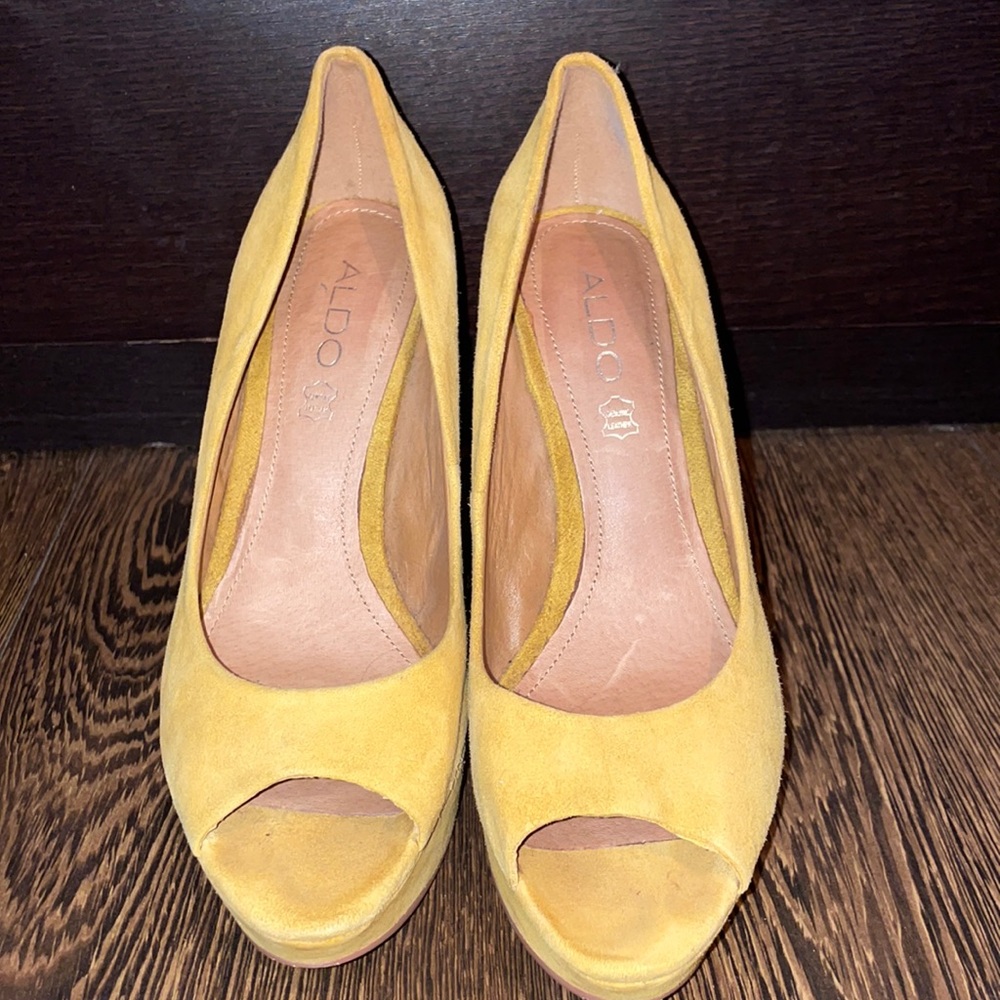 Mustard Aldo Disco Heels